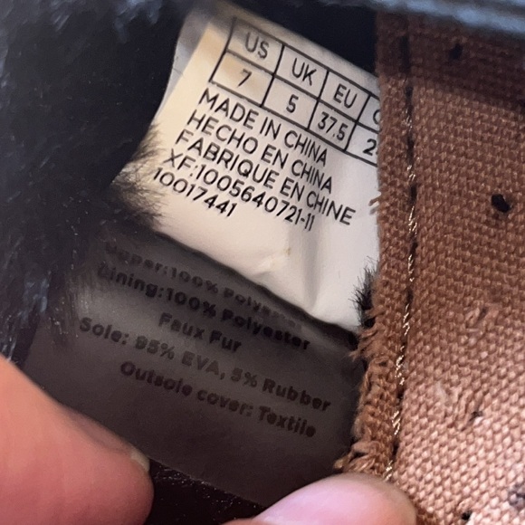 TOMS Belmont Black Gray Sweater Knit & Fur Interior Cozy Soft Slip Ons - Picture 11 of 14